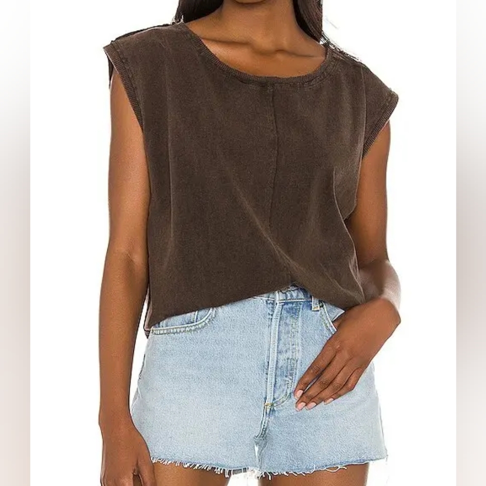 Kasee Muscle Tee in Raven Feather We The Free by Free People Size M